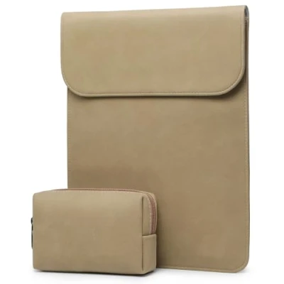 Afbeelding van HYZUO 15 16 Inch Laptop Hoes Sleeve Laptophoes Laptoptas Compatibel met 2019 2021 MacBook Pro A2141/Surface 4/3 Inch/Dell XPS 15/2012 Kleine Tas, Khaki