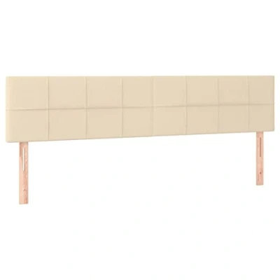 Afbeelding van Hoofdborden 2 st 80x5x78/88 cm stof crmekleurig