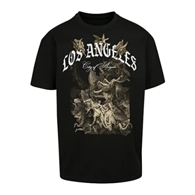 Afbeelding van Upscale by Mister TEE CITY OF Angels Oversize Tshirt print, Heren, Maat: 5XL, Black