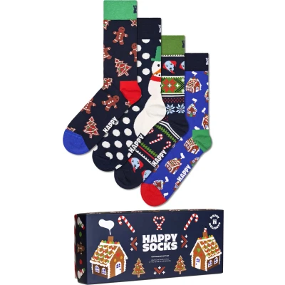 Afbeelding van Happy Socks 4PACK Gingerbread GIFT SET Sokken, Maat: 36 40, Navy