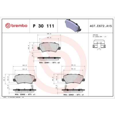 Afbeelding van Brembo Remblokset P 30 111