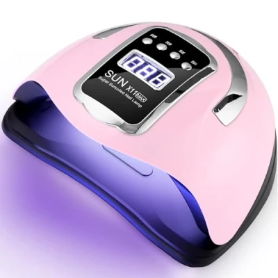 Afbeelding van UIHOL LED UV lamp voor nagels 280W, 66 stuks lampkralen Professionele nageldroger gelnagels, sneldrogende nagellamp met 4 timers LCD scherm en automatische sensor, thuis salonmanicure