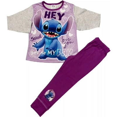 Afbeelding van Stitch pyjama paars Lilo en pyama maat 110/116