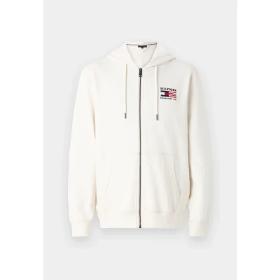 Afbeelding van Tommy Hilfiger Americana ZIP Through Hoody Unisex Sweater met rits, Maat: XS, Ivory petal