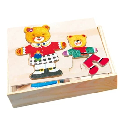 Afbeelding van Bino Vormenpuzzel Teddybeer 19 X 14 Cm Hout 36 delig