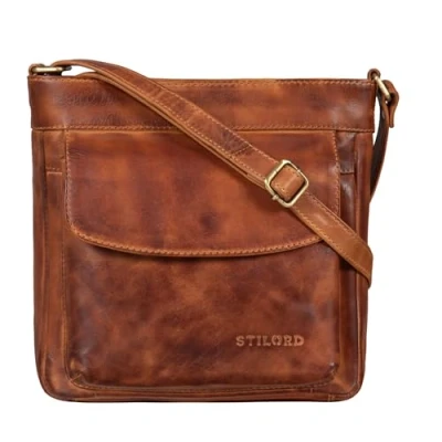 Afbeelding van STILORD &#039;Melina&#039; Vintage Damestasje Leder Kleine Zak Vrouwen Schoudertas voor Dames Elegante Handtas Partij Disco Vrije tijd Avondtassen Leren, Kleur:larino bruin