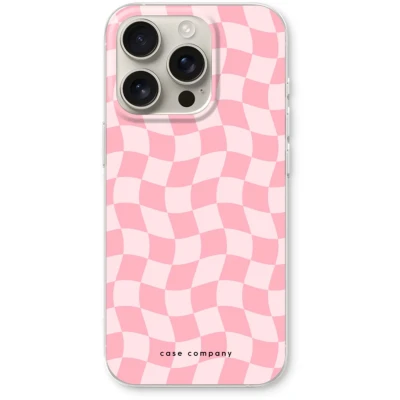 Afbeelding van Case Company® hoesje geschikt voor iPhone 16 Pro Grid Roos Soft Cover Telefoonhoesje Bescherming aan alle Kanten en Schermrand
