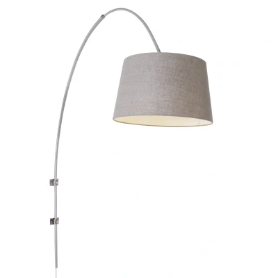 Afbeelding van Steinhauer Gramineus brown shade Wandlamp Geborsteld staal 9944ST
