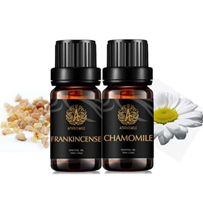 Afbeelding van Aromatherapie Wierook etherische olie Set voor Diffuser, 2X10ml 100% Pure Kamille Essentiële Oliën Luchtbevochtiger Kamille, Frankincense Set, Olie,
