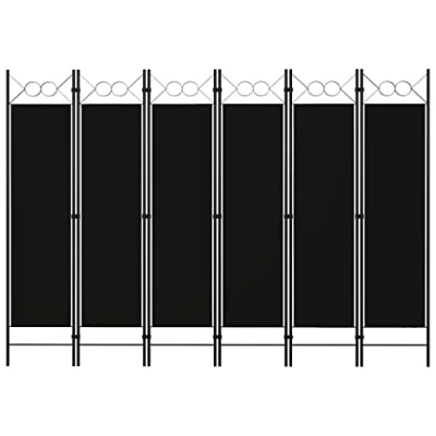 Afbeelding van vidaXL Kamerscherm met 6 panelen 240x180 cm zwart