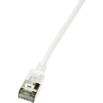 Afbeelding van LogiLink CQ9051S RJ45 Netwerkkabel, patchkabel CAT 6A U/FTP 2.00 m Wit Extreem dun, Vlambestendig, Flexibel, Folie afscherming, Halogeenvrij, Snagless,