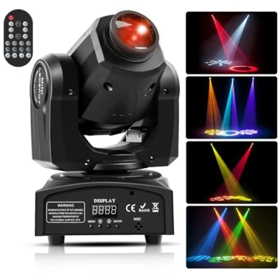 Afbeelding van Lyre LED, 50 W, beweegbare kop met afstandsbediening, DMX 512, discoverlichting, DJ, licht, 8 gobo&#039;s, kleuren, sono/auto/Master Slave/stroboscoop voor avond, feest, KTV bar, club