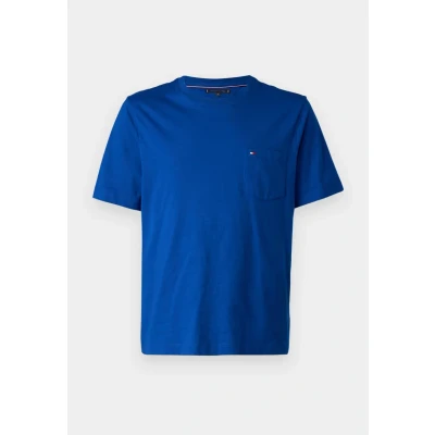 Afbeelding van Tommy Hilfiger Essential Solid Pocket TEE Tshirt basic, Heren, Maat: XS, Wedge blue