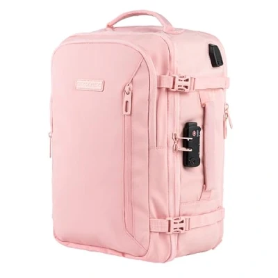 Afbeelding van BidMamba Ryanair Easyjet rugzak, handbagage, 40 x 20 25 cm, Roze, Pro TSA Lock