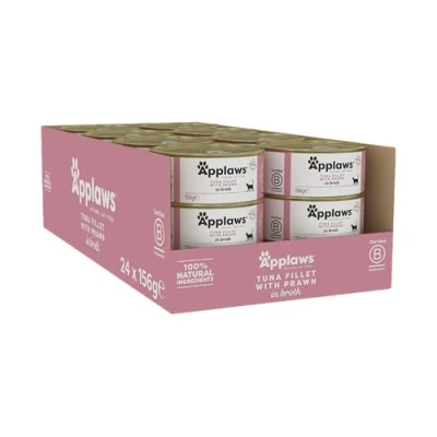 Afbeelding van Applaws Cat Tin 1x(24x156g) Tuna Fillet with Prawn