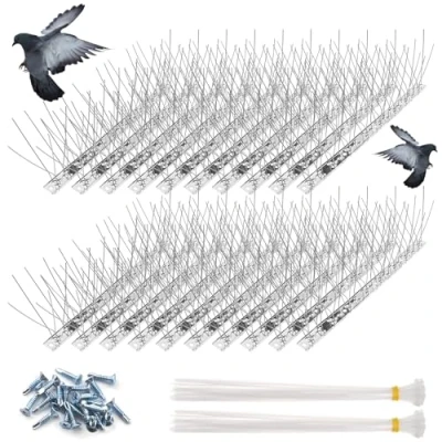 Afbeelding van Newpop 20 stuks 33 cm duivenafweerspikes, vogelverschrikker, vogelafweer, balkon, roestvrijstalen vogelspikes, vogelbescherming voor dak, spatafweer hek, tuin, balkonleuning, dakbalken