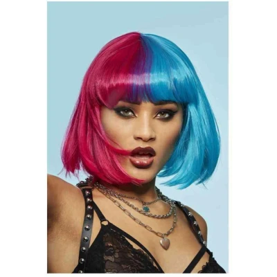 Afbeelding van Manic Panic Blue Valentine Glam Doll Pruik Blauw/Rood