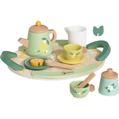 Afbeelding van Classic World Houten Vintage Theeset met Dienblad, 14dlg.