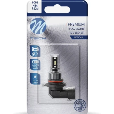 Afbeelding van M Tech LED HB4 9004 12V 6W Premium 6x diode Wit Enkel