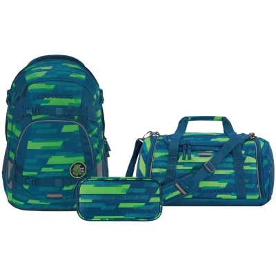 Afbeelding van Coocazoo rugzakset MATE Lime Stripe, etui + sporttas