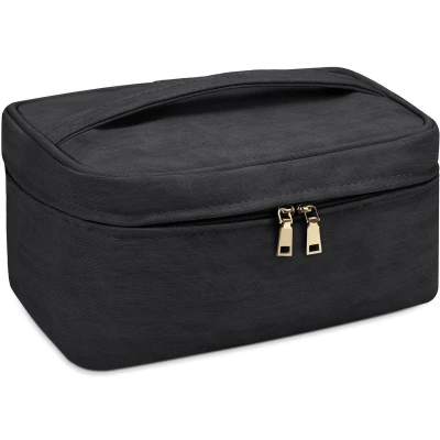 Afbeelding van Grote waterdichte toilettas make up tas voor dames zwart
