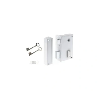 Afbeelding van Yale YAV37G Verticaal Wandslot, links, wit, 2 sleutels inbegrepen, as 44 mm, vierkant 7 versie voor rooster en poort