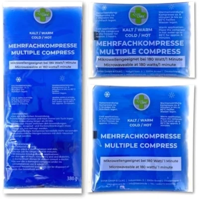 Afbeelding van LisaCare Gelkoelpads, 3 maten, koelpads, gelset, koud warm kompres, voor kinderen en volwassenen, acute behandeling van pijn koorts, geschikt magnetrons