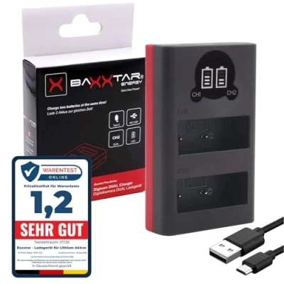 Afbeelding van Baxxtar USB Charger 18882 compatibel met de batterij Fujifilm NP W235 voor Fuji GFX 50s II 100S 100 X H2 H2S S20 T4 T5 Mini Dual LCD aangedreven door C of Micro