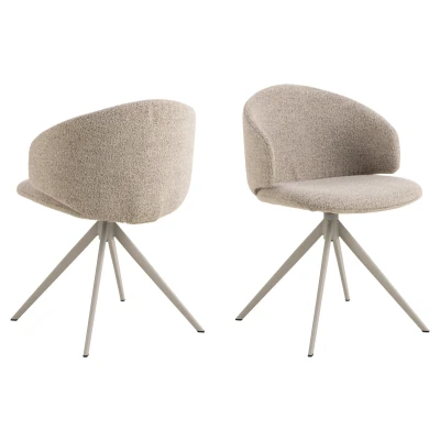 Afbeelding van Hjem Interiors Liv Draaistoel Beige Bouclé
