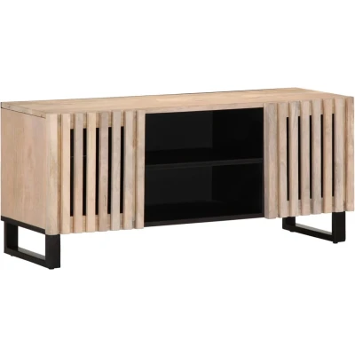 Afbeelding van vidaXL Tv meubel 105x34x46 cm massief mangohout wit