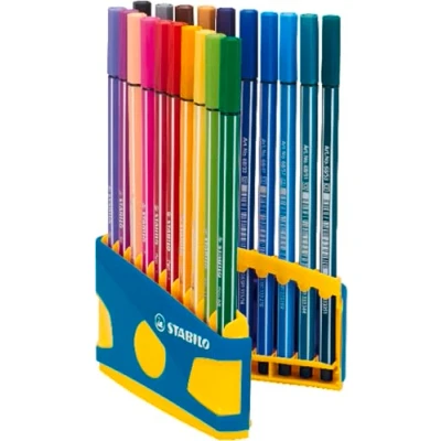 Afbeelding van Stabilo Pen 68 ColorParade Premium viltstift in paars 20 delige tafelset met verschillende kleuren