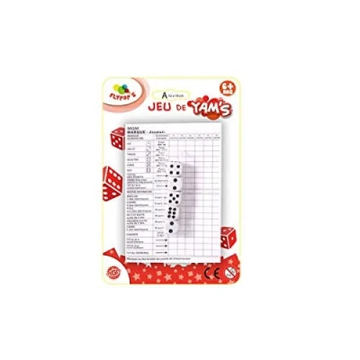 Afbeelding van FLYPOP&#039;S Yam&#039;s spel Dobbel 140355LIN Wit Papier 2 tot 6 spelers Bordspellen Scoreboekje 18 cm x 12 Vanaf jaar