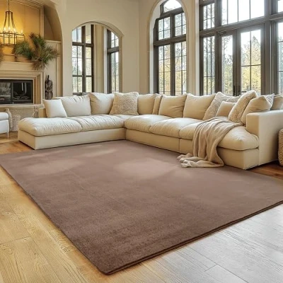 Afbeelding van SIMPEX Vloerkleed Bruin 200x280 cm Antislip, Wasbaar en Zacht, Modern Effen Design voor Woonkamer, Slaapkamer, Keuken Kinderkamer, Comfortabel Duurzaam