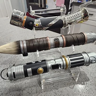 Afbeelding van Lightsaber Stand Display，Acrylic Desktop Stand，3 Tier Stand，Voor zwaarden, lightsabers. (Transparant)