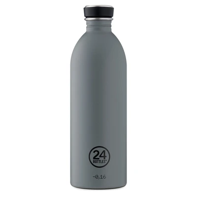 Afbeelding van Waterfles Grijs Formal Grey 1 Liter RVS 24Bottles Basic Collection 10 X 8 25,5 Cm
