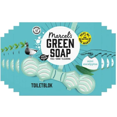 Afbeelding van 8x Marcel&#039;s Green Soap Toiletblok Munt &amp; Eucalyptus