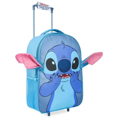 Afbeelding van Disney Stitch Kinderkoffers op wielen, opvouwbare trolleytas, handbagage, vakantie, logeerpartij, reisbenodigdheden, 43 x 30 14 cm, Blauw, 43x29.5x13.5cm, Bagage voor kinderen