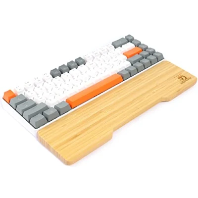 Afbeelding van MAMBASNAKE Bamboe Polssteun voor 61 Toetsen 60% Toetsenbord,A Klasse Bamboe,Ergonomisch pad,Massief Houten Gevoel,Antislip Rubberen Voetjes,Pijnverlichting,Eenvoudig Typen/Gamen