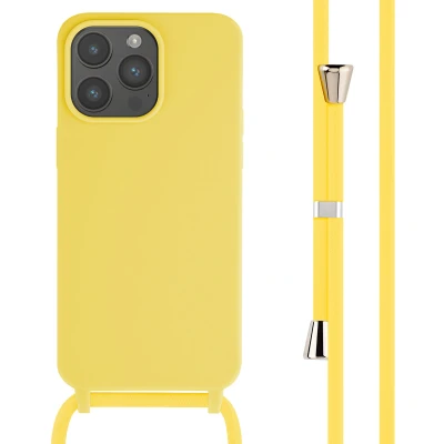 Afbeelding van Apple iPhone 15 Pro Max Hoesje Siliconen en TPU (zacht) iMoshion Softcase/Koordhoesje/Backcover Geel Telefoonhoesje