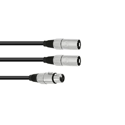 Afbeelding van Omnitronic Adaptercable XLR(F)/2xXLR(M) 1m bk