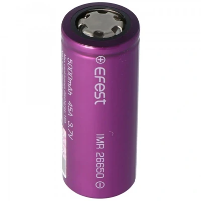 Afbeelding van Efest Purple IMR26650 5000mAh, 3.6V 3.7V Li Ion batterij onbeschermd 26.12x66.5mm