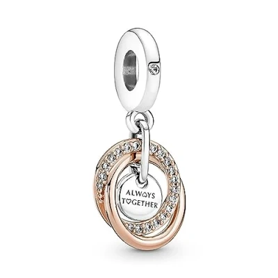 Afbeelding van Pandora 780797C01 Family Always Encircled Dangle Charm Hangende Bedel Bedels horloge RosekleurZilverkleur