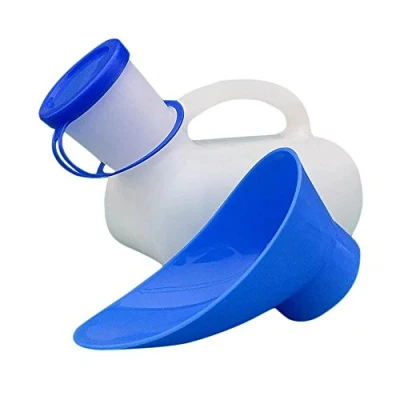 Afbeelding van urinoir voor dames en heren, 1000 ml, draagbaar met draaggreep, reizen, kamperen, outdooractiviteiten, auto, mobiel toilet mannen