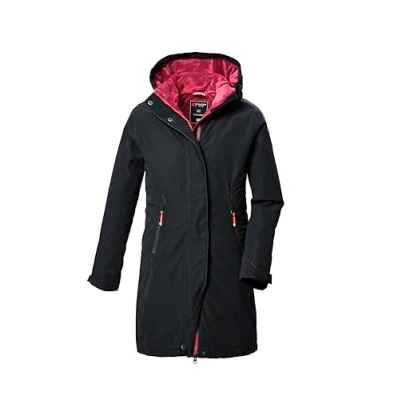 Afbeelding van killtec KOW 360 GRLS PRK, 42149 000, functionele jas voor meisjes, outdoorjas met capuchon, zwart, maat 164