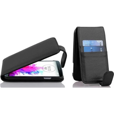 Afbeelding van Cadorabo Hoesje geschikt voor LG G3 in ZWARTE OXIDE Beschermhoes flip design Case Cover van getextureerd imitatieleer