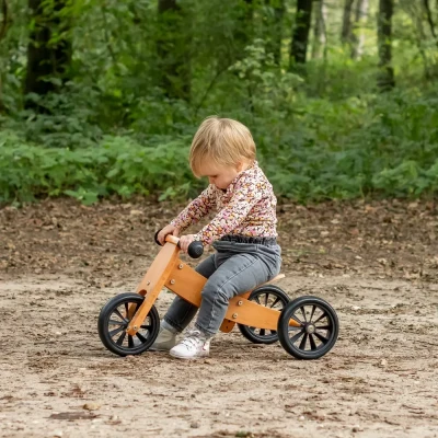 Afbeelding van Bandits &amp; Angels loopfiets Smart bike 4in1 bamboe 1 jaar jongens en meisjes hout bruin
