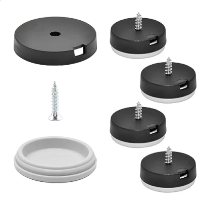 Afbeelding van WAGNER QuickClick® Kunststofglijders Meubelglijders set van 4 om vast te schroeven I 4x voet+schroef+glij inzetstuk verwisselbaar kunststof HYPER Ø 30 mm Made in Germany 15809600
