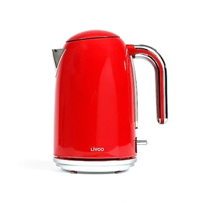 Afbeelding van Livoo DOD180R Art De Vivre Elektrische waterkoker 2200W Retro Style 1,7 liter Rouge 3 jaar garantie!!!