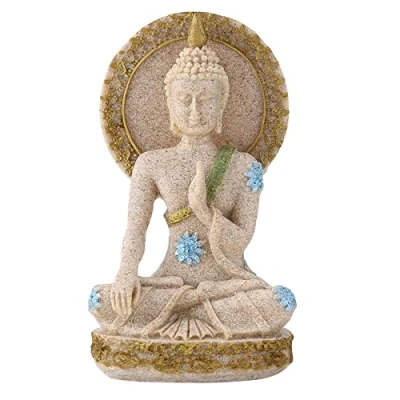 Afbeelding van Hilitand Boeddhabeeld, sculptuur handgesneden zandsteen, Fengshui zandsteen Boeddhabeeld voor thuis, altaar zen decoratie, verjaardagscadeau