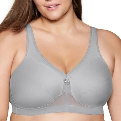 Afbeelding van Glamorise Full Figure Plus Size MagicLift Actieve Ondersteuning BH Draadloos #1005 Grijs, 105P